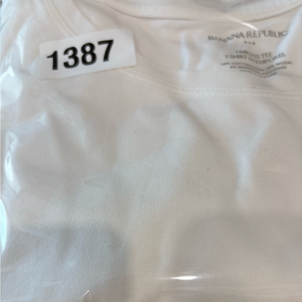 BANANA REPUBLIC WOMAN WHITE TIMELESS LONG-SLEEVE CREW-NECK 
T-SHIRT SIZE S/P - Picture 7 of 7